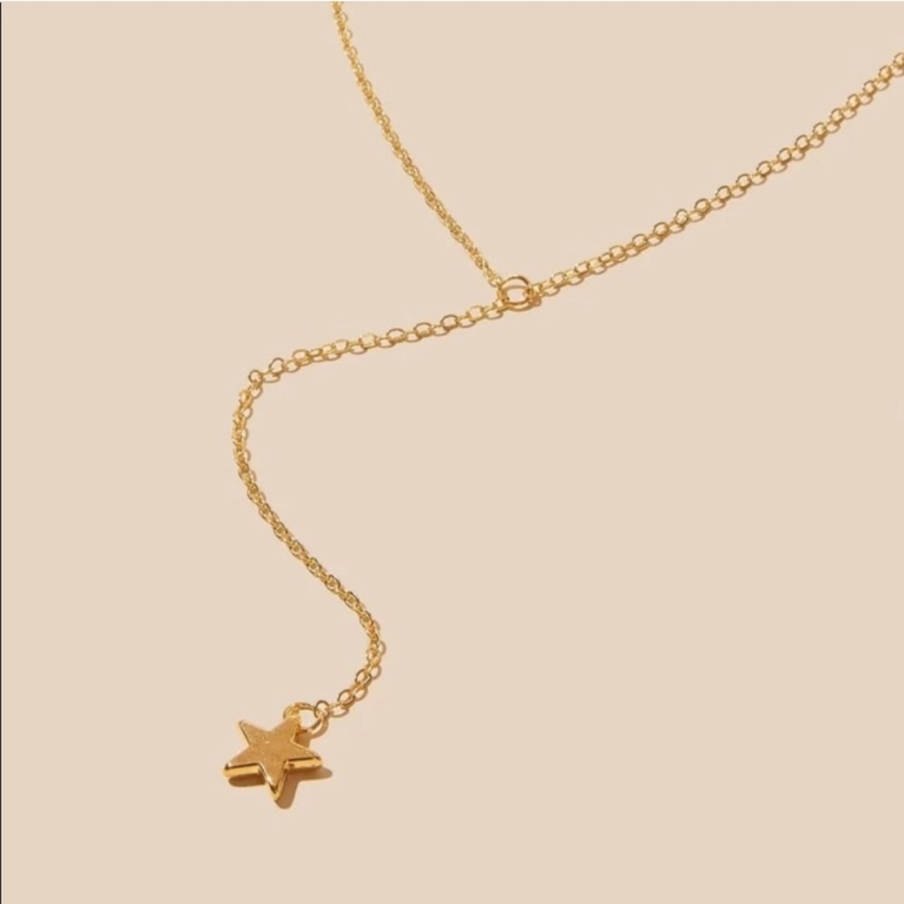 ⚜️[𝟯/$𝟭𝟴]⚜️2 Layered Gold Star Drop Choker NEW - Picture 2 of 11